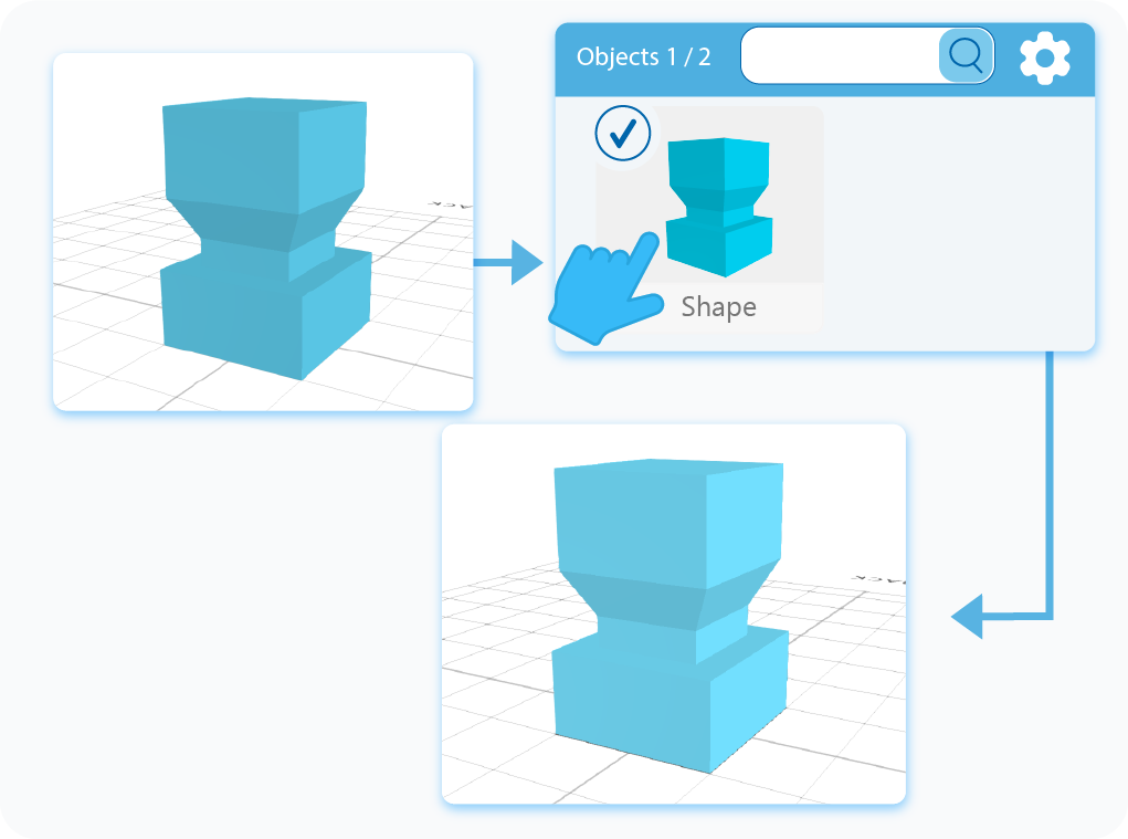 Selecting the object on which we will use the Fillet tool on